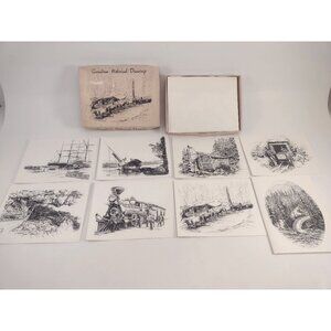 8 Hasty Note Cards Canadian Historical Drawings Art Prints Tonia Marks 1960s